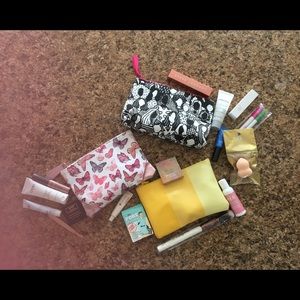 3 Ipsy Bags with all unused items inside